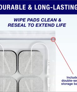 Syrtenty TENS Unit Pads 2"X2" 44 Pcs, 3rd Gen Reusable Latex-Free Replacement Pads Electrode Pads with Upgraded Sticky Electrode Pads Gel and Non-Irritating Design for Muscle Stimulator Electrotherapy 30 81IKWuTHTBL