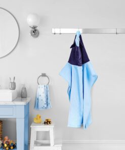Jay Franco Bluey Piggyback Bath/Pool/Beach Hooded Poncho - Super Soft & Absorbent Cotton Towel, Measures 22 x 22 Inches (Official Bluey Product) Blue - Bluey 18 81IKqVpg8sL