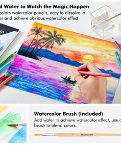 Shuttle Art Professional Drawing Kit, 123 Pieces of Drawing Pencils Set Includes Colouring Pencils, Watercolor, Charcoal, Graphite and Sketch, Ideal for Adults Children Artists 27 81IKzDop45L