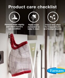 SuperMask II Fly Mask Without Ears for Average Size Horses, Full Face Coverage and Eye Protection from Insect Pests, Structured Classic Styling Mesh with Plush Trim, Horse Size 16 81IL1zsej9L