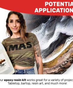 MAS Table Top Pro (1-Gallon Kit) | Crystal Clear Casting for DIY Arts and Crafts Projects | 2-Part Resin and Hardener Epoxy Kit | for Countertops, Wood Tables, Tabletops, Bar Tops, and More 1 Gallon 36 81INACnx1LL