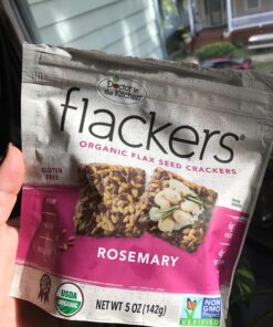 Flackers Organic Rosemary Flaxseed Crackers, Gluten Free, Non GMO, Vegan, Keto Snack, 9 Grams Fiber, 1 Net Carb, 5 Ounce 1-Pack 5 Ounce (Pack of 1) 15 81INAU9iuyL