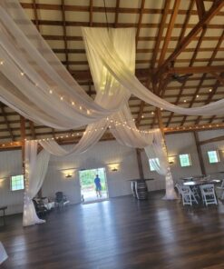 120" Wide (10ft Wide) x 120 Yards Roll -Ivory/Off-White Sheer Voile Chiffon Fabric - SEDONA DESIGNZ Brand Perfect for Draping Panels and Masking for Weddings & Events 18 81IO2m gr5L