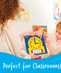 Learning Resources Write & Wipe Demonstration Clock - 1 Piece, Ages 6+ Paper Clocks for Teaching, First Grade Learning Games, Teaching Time Essentials, Homeschool Supplies, Classroom Supplies 17 81IRGQI4wjL