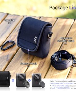 Powershot V10 Camera Case Pouch, Portable Carrying Case for Canon PowerShot V10 Camera, Canon V10 Protective Storage Belt Pouch Crossbody Bag with Shoulder Strap and Carabiner, Anti-Shock, Dust-Proof 10 81IRcq2ZpZL