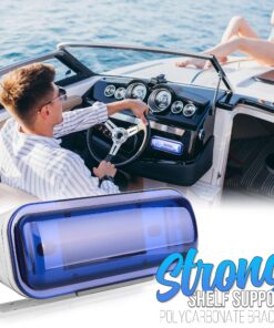 Pyle Durable Universal Marine Stereo Cover - Water Resistant Boat Radio Protector Shield with Flip-up Door & Neoprene Gasket - Compatible with Dual Shaft & DIN Style Stereos - Pyle PLMRCW3 12 81ISQXIT8kL