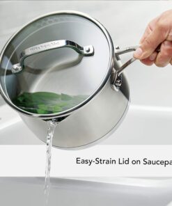 KitchenAid 3-Ply Base Stainless Steel Cookware Pots and Pans Set, 10 Piece, Brushed Stainless 32 81ISXfwEueL