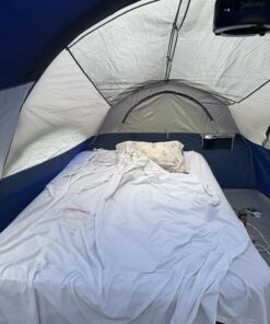 CAMPROS CP Tent 8 Person Camping Tents, Weather Resistant Family Tent, 5 Large Mesh Windows, Double Layer, Divided Curtain for Separated Room, Portable with Carry Bag Blue 39 81IShj6uJ0L