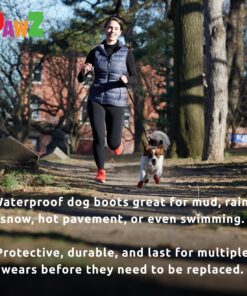 PawZ Rubber Dog Boots for Paws up to 2 1/2", 12 Pack - All-Weather Dog Booties for Hot Pavement, Snow, Mud, and Rain - Waterproof, Anti Slip Dog Socks - Small, Black 28 81ISvt9nWML