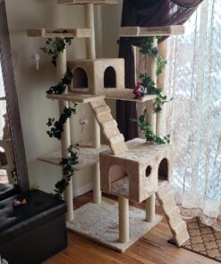 Go Pet Club Cat Tree, 50W x 26L x 72H, Beige 58 81IU8IKvIpL