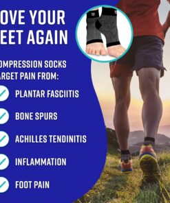 Bitly Plantar Fasciitis Compression Socks for Women & Men - Best Ankle Compression Sleeve, Nano Brace for Everyday Use - Provides Arch Support & Heel Pain Relief (White, Small) White 1 12 81IVnzr8xJL 3