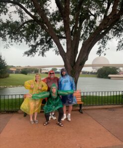 Lingito Rain Ponchos Family Pack - Emergency Drawstring Hood Poncho for Children & Adults Lightweight Reusable or Disposable Family - (4) Adult + (4) Children Multicolor 24 81IWLPaIfPL 3