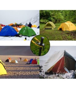 IUMÉ 10-Pack Tent Stakes, Black / 11.8inch Heavy Duty Camping Stakes with Oxford Fabric Pouch, Unbreakable and Inflexible Steel Ground Stakes Tent for Outdoor Trip Hiking Gardening 17 81IWk 6uzuL