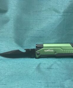 ALBATROSS 6 in 1 Survival Camping Tactical Folding Pocket Knife with Flashlight,Bottle Opener,Rope Cutter,Fire Starter,Glass Breaker,Multi-Function Tool(Green) Green 39 81IYd6iwnzL
