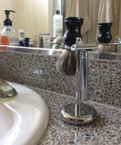 Perfecto Deluxe Chrome Razor and Brush Stand - The Best Safety Razor Stand. This Will Prolong The Life of Your Shaving Brush, metal 40 81IYt86W3SL