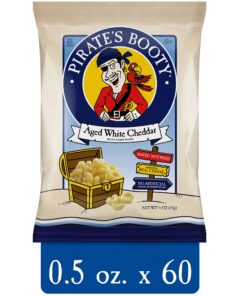 Alternative view of Pirate's Booty Aged White Cheddar Cheese Puffs, 60ct, 0.5oz Individual Snack Size Bags, Gluten Free, Healthy Kids Snacks, 100 Calorie Snack Packs