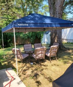 EzyFast Patented Umbrella Structure Instant Beach Canopy Shelter, Portable Straight Leg Pop Up Shade Tent with Wheeled Carry Bag (12'x12', Ensign Blue) 12'x12' 18 81Ib2AnprwL