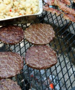 Sunnydaze X-Marks Fire Pit Cooking Grate - Outdoor Round Black Steel BBQ Campfire Grill with Handles - 22-Inch 22 in 16 81IbNHRkGPL