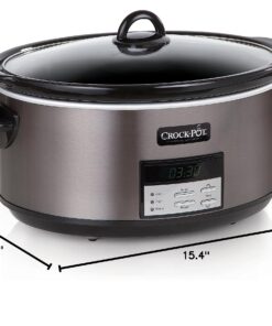 Crock-Pot Large 8 Quart Programmable Slow Cooker with Auto Warm Setting and Cookbook, Black Stainless Steel 23 81IbXe37FtL