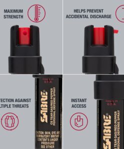 Alternative view of SABRE Advanced Pepper Spray, 3-in-1 Formula Contains Maximum Strength Pepper Spray, CS Military Tear Gas and UV Marking Dye, Compact Belt Clip for Easy Carry and Fast Access, 35 Bursts Black
