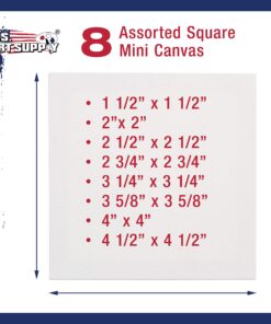 U.S. Art Supply Mini Stretched Canvas 10-Ounce Primed Square Assortment (8-Canvases Square inch Sizes - 1-1/2", 2", 2-1/2", 2-3/4", 3-1/4", 3-5/8", 4", 4-1/2") 21 81IcPnqpZYL