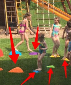 GONGE River Stones - The Original Non-Slip Stepping Stones for Kids - Balance, Coordination, Motor Skills - Vibrant Colors - Set of 6 26 81Icjrc2unL