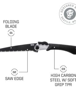 SOG Folding Saw - Wood Saw, Hand Saw, Pruning Saw and Camping Saw with 8.25 Inch Removable Blade and Compact Sheath for Foldable Saw (F10N-CP) , Black 10 81IfMOSbydL