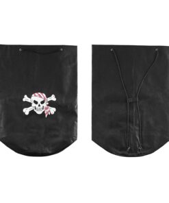 Alternative view of Super Z Outlet Black Polyester Pirate Theme Loot Treasure Backpacks Bags with Drawstring Closure & Skull Design for Birthday Party, Children Event Decoration, Favors, Toy Goody Gifts (12 Pack)