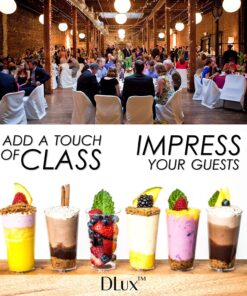 DLux 50 x 3 oz Mini Dessert Cups with Spoons, Shooter - Clear Plastic Parfait Appetizer Cup - Small Reusable Shot Glass for Tasting Party Shooters Desserts Appetizers - With Recipe Ebook 50 cups + 50 spoons 26 81Ih4YLlzFL