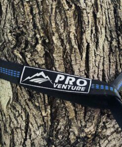 Pro Venture Hammock Straps and Carabiners Set | 22 Feet Total, 44+2 Loops | 1200lbs Breaking Strength (500lbs Rated) | Non-Stretch, Lightweight, Portable - Quick Setup | Heavy Duty, Tree Friendly 11 Feet. Blue 14 81Ih769iACL