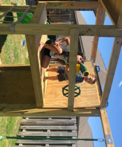 Jungle Gym Kingdom Playground Accessories - Pirate Ship Wheel for Kids Outdoor Playhouse, Treehouse, Backyard Playset Or Swingset - Wooden Attachments Parts (Green) Green Wheel 36 81IhhRnArVL