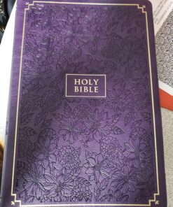 KJV Holy Bible, Giant Print Full-size Faux Leather Red Letter Edition - Thumb Index & Ribbon Marker, King James Version, Purple Floral Leather Bound 32 81IjKYQ26yL