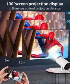 LIMIMART 40"-130" Smart Mini Projector 5G WIFI, Support 4K, Big Screen Experience with Premium 360 Sound, 5.0 Bluetooth Movie Projector Compatible With Android/iOS/Windows/TV Stick/HDMI/USB/Audio 3.5 21 81IjzgPCtYL