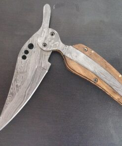 FN-41 Custom Handmade Damascus Steel Folding Knife- Stunning Piece of Art. (Case/Colors May vary) 13 81IkLYzeL1L