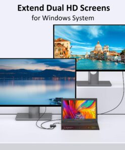 Selore&S-Global USB C to Dual HDMI Adapter 4K @60hz, Type C to HDMI Converter for MacBook Pro Air 2020/2019/2018,LenovoYoga 920/Thinkpad T480,Dell XPS 13/15/17,etc 29 81IklNEcrXL 1