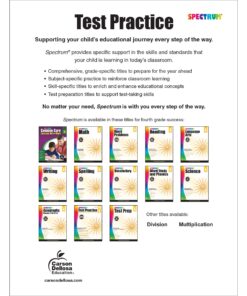 Alternative view of Carson Dellosa Spectrum 4th Grade Test Practice Workbook All Subjects, Ages 9 to 10, Grade 4 Test Practice Math, Language Arts, Reading Comprehension, ... Writing, and Math - 160 Pages (Volume 81)