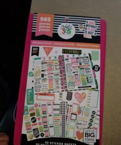 me & my BIG ideas Sticker Value Pack - The Happy Planner Scrapbooking Supplies - Productivity Theme - Multi-Color & Gold Foil - Great for Projects, Scrapbooks & Albums - 30 Sheets, 985 Stickers Total 103 81In3C1tRIL