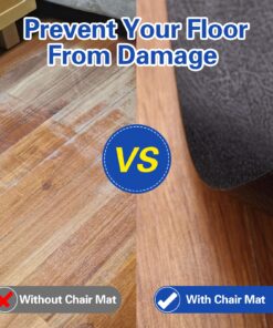 Office Rolling Chair Mat for Hardwood and Tile Floor, Black, Anti-Slip, Non-Curve, Chair Mat Best for Under the Computer Desk , 47 x 35 Rectangular Non-Toxic Plastic Protector, Not for Carpet 24 81In4uHdy5L