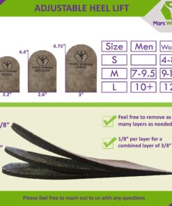 Premium Adjustable Orthopedic Heel Lift for Heel Pain and Leg Length Discrepancies - Medium Pack of 2 Medium (Pack of 2) 15 81Ine35QGtL