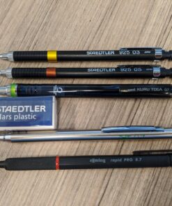 uni-ball Kuru Toga Mechanical Pencil with 0.7 mm Lead Refills & Pencil Erasers, HB #2 Black 37 81InlsQK RL 2