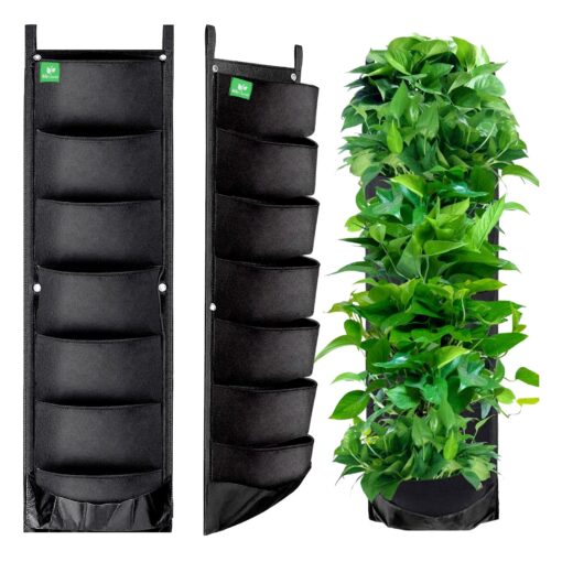 MEIWO Transform Your Space Upgraded Hanging Planters - 2 Pack of 7-Pocket Vertical Garden Wall Planters for Indoor and Outdoor Use - Perfect for Balconies, Yards, and Home Decor 7 Pockets Two Pack