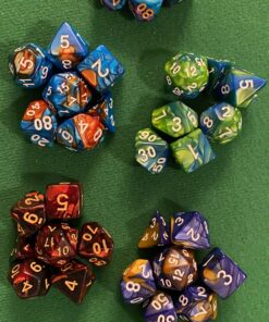 CiaraQ Polyhedral Dice Set (35 Pieces) with Black Pouches, 5 Complete Double-Colors Dice Sets of D4 D6 D8 D10 D% D12 D20 Compatible with Dungeons and Dragons DND RPG MTG Table Games 35pcs 44 81IpmOj7kvL