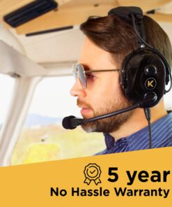 KORE AVIATION KA-1 General Aviation Headset for Pilots | Mono and Stereo Compatibility, Passive Noise Reduction, Noise Canceling Microphone, Gel Ear Seals, Adjustable Headband, Headset Bag 28 81Iq9XHi5BL