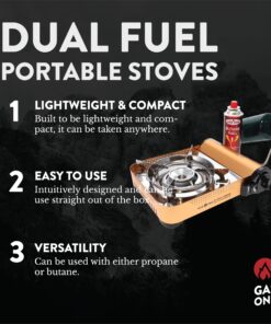 Gas ONE GS-4000P - Camp Stove - Premium Propane or Butane Stove with Convenient Carrying Case - Patent Pending - Great for Camp Stove and Portable Butane Stove for All Cooking Application 32 81IqXo4ka9L