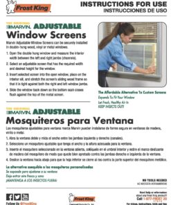 Frost King, 10in High x Fits 25-45in Wide, White WB Marvin AWS1045 Adjustable Window Screen 9 81IqqPKFICL 1