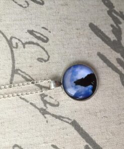 LUREME Time Gem Series Silver Tone Chain Disc Charm Necklace for Girls and Women (01002593-parent) Howl Wolf 9 81Irn49gGmL