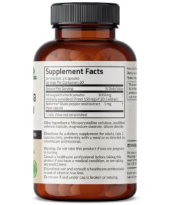 Futurebiotics Ashwagandha Capsules Extra Strength 3000mg - Stress Relief Formula, Natural Mood Support, Stress, Focus, and Energy Support Supplement, 120 Capsules 120 Count (Pack of 1) 17 81IsLHLkmxL