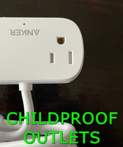 Anker Extension Cord,Mini Power Strip with USB Ports ,2 Outlets and 2 USB-A Ports, Flat Plug, 5 ft Extension Cord, Safety System for Travel, Desk, and Home Office, TUV Listed White-Round Extension Cord 35 81ItfE6ZRCL