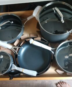 Othello CH-CO6 10-Piece Hard-Anodized Pots and Pans Cookware Set, Black 15 81ItrY7dyPL