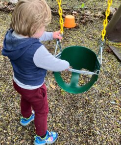 Eastern Jungle Gym Heavy-Duty High Back Half Bucket Toddler Swing Seat with Coated Swing Chains and Safety Strap With safety trap 17 81ItxpgqwXL